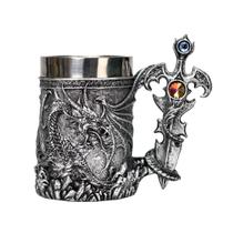 Caneca de cerâmica Dragon and Sword 350ml 3D Fantasy Coffee Coffee Coffee