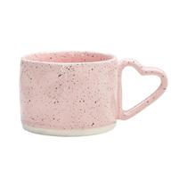 Caneca De Cerâmica Em Forma De Coração Rosa 300ML Estilo Coreano Com Alça Para Café Da Manhã, Leite, Caneca De Cerâmica Em Forma De Coração Rosa 300ML Estilo Coreano Com Alça Para Café Da Manhã, Leite,