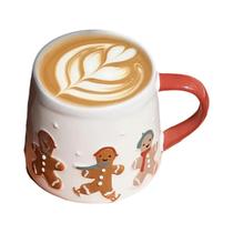 Caneca De Cerâmica Em Forma De Homem De Gengibre De Natal 11.3Oz Para Café Em Festa Familiar Caneca De Cerâmica Em Forma De Homem De Gengibre De Natal 11.3Oz Para Café Em Festa Familiar