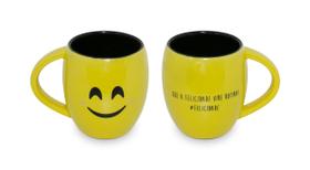 Caneca de Ceramica Emojis Felicidade 10X8cm Caneca de Ceramica Emojis Felicidade 10X8cm