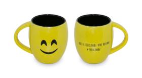 Caneca de Ceramica Emojis Felicidade 10X8cm Caneca de Ceramica Emojis Felicidade 10X8cm