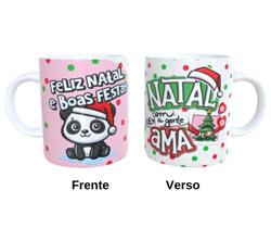 Caneca de Cerâmica - Feliz Natal e boas festas Panda