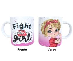 Caneca de Cerâmica - Fight Like a Girl Bonequinha mod 8
