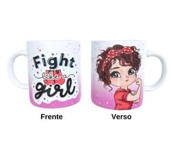 Caneca de Cerâmica - Fight Like a Girl Bonequinha mod 9