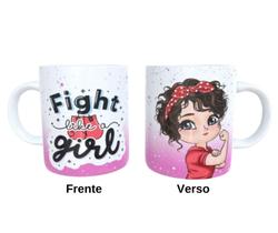 Caneca de Cerâmica - Fight Like a Girl Bonequinha mod7