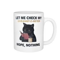 Caneca de cerâmica Funny Black Cat Giveashit-O-Meter 350 ml
