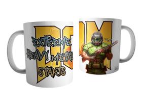 Caneca De Cerâmica Gamer Jogo Doom Extreme Reavy Metal Doomguy 325ml Caneca De Cerâmica Gamer Jogo Doom Extreme Reavy Metal Doomguy 325ml