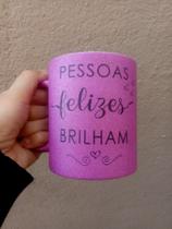 Caneca de cerâmica glitter rosa pessoa felizes Caneca de cerâmica glitter rosa pessoa felizes