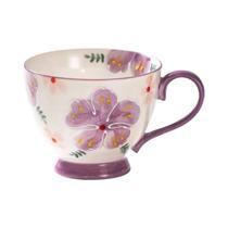 Caneca De Cerâmica Grande Capacidade Resistente Ao Calor 450ml Desenhada À Mão Segura Para