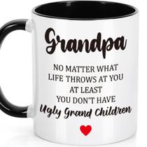 Caneca de cerâmica Grandpa LEJIAJINW 11 onças segura para microondas Caneca de cerâmica Grandpa LEJIAJINW 11 onças segura para microondas