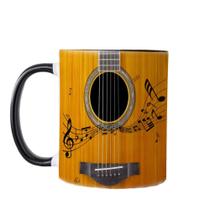 Caneca de cerâmica, guitarra e notas musicais, 350 ml para amantes da música Caneca de cerâmica, guitarra e notas musicais, 350 ml para amantes da música