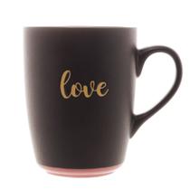 Caneca de Cerâmica ica Love Preto Matt / Rosa 340ml