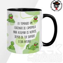 Caneca de Cerâmica Kermit tomando Chá