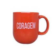 Caneca de Cerâmica Momentos Coragem Laranja 220ML - Allmix Caneca de Cerâmica Momentos Coragem Laranja 220ML - Allmix