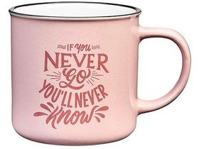 Caneca De Cerâmica Never Go Rosa 310 Ml - Etilux Caneca De Cerâmica Never Go Rosa 310 Ml - Etilux