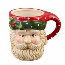 Caneca de cerâmica Papai Noel 350ml para copos festivos com charme Caneca de cerâmica Papai Noel 350ml para copos festivos com charme
