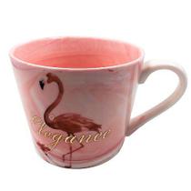 Caneca De Cerâmica Para Café/Chá Estampada Com Flamingo 350ml