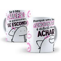 Caneca de Cerâmica Personalizada 325ml Flork Bom Funcionário