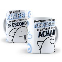 Caneca de Cerâmica Personalizada 325ml Flork Bom Funcionário