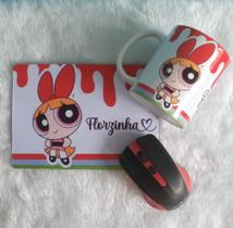 Caneca de Cerâmica Personalizada + Mause Pad Personalizado Florzinha