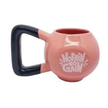 Caneca De Cerâmica Peso Kettlebell Cross Rosa Academia 410Ml