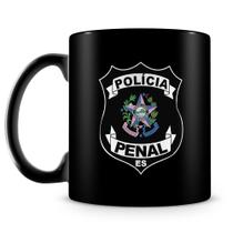 Caneca de Cerâmica Polícia Penal do Espírito Santo - 325ml - Preta