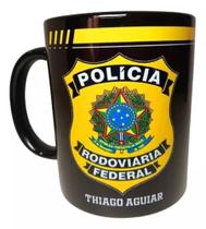 Caneca De Cerâmica Preta Polícia Rodoviária Federal Prf