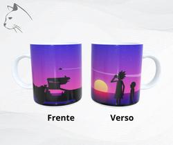 Caneca de Cerâmica - Rick and Mor Desenho silhueta