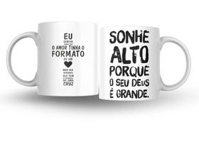 Caneca de cerâmica sonhe alto gospel 325ml