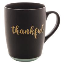 Caneca de Cerâmica Thankful Preto Matt/Azul 340ml - Wolff