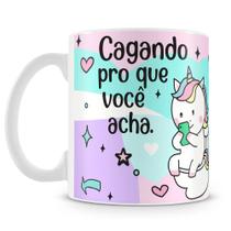 Caneca de Cerâmica Unicórnio Cagando pro que Você Acha - 325 ml Caneca de Cerâmica Unicórnio Cagando pro que Você Acha - 325 ml