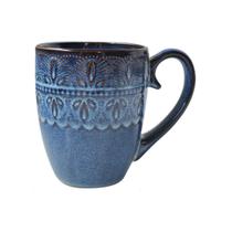 Caneca de cerâmica vintage 500ml com padrão retrô para café da manhã