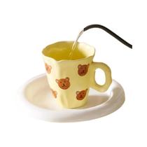 Caneca De Chá De Cerâmica Com Flor Pintada À Mão De 280ml Para Casa Escritório Presente Criativo