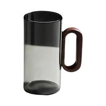 Caneca De Chá De Vidro Borossilicato Resistente Ao Calor De 360ml Com Cabo De Madeira Para Bebidas
