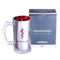 Caneca de chop eletrostatica profissoes odontologia 450ml