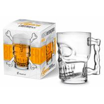 Caneca de Chopp 510 ml Viking Vidro - Caveira - Brasfoot