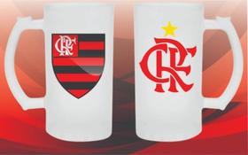 Caneca de Chopp de Vidro Jateado do Flamengo 600ml