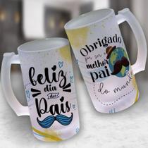 Caneca De Chopp Dia Dos Pais Vidro 475ml Copo Cerveja Personalizado