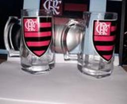 Caneca de chopp e cerveja 4 peças 365 ml de vidro Flamengo - Coliseu