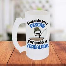 Caneca De Chopp Jateada Personalizada Dia Dos Pais Flork Meme Bento Cake Nascido Para Pescar Forçado