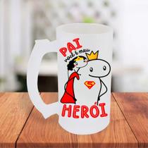 Caneca De Chopp Jateada Personalizada Dia Dos Pais Flork Meme Bento Cake Pai Meu Herói Super Pai