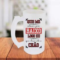 Caneca De Chopp Jateada Personalizada Frase Engraçada Quis Me Colocar Pra Baixo - MEGA OFERTA! Caneca De Chopp Jateada Personalizada Frase Engraçada Quis Me Colocar Pra Baixo - MEGA OFERTA!