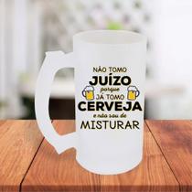 Caneca De Chopp Jateada Vidro Não Tomo Juizo Porque Já Tomo Cerveja Engraçada- MEGA OFERTA! Caneca De Chopp Jateada Vidro Não Tomo Juizo Porque Já Tomo Cerveja Engraçada- MEGA OFERTA!