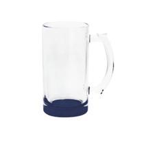 Caneca de Chopp Lisa em Vidro Cristal com Base Color - 460ml - Sublime