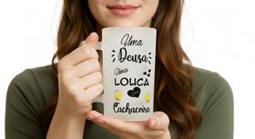 Caneca de Chopp Uma Deusa, Uma Louca, Uma Cachaceira” Vidro Jateado 475ml Presente Divertido