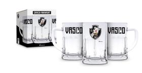 Caneca de chopp vidro 565ml time futebol - vasco da gama - Brasfoot Presentes