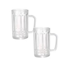 Caneca De Chopp Vidro Cerveja 2 Unidades 430 ml Reforçada Grande Grossa