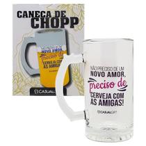 Caneca de Chopp Vidro Frases Criativas 480ml Branca Jateado Casual Gift Caneca de Chopp Vidro Frases Criativas 480ml Branca Jateado Casual Gift