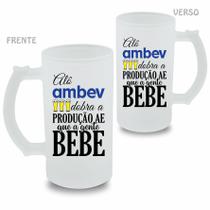 Caneca de Chopp Vidro jateada Alô Ambev