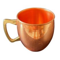 Caneca de Cobre Barril 400 Ml (Lisa / Alça de Bronze)